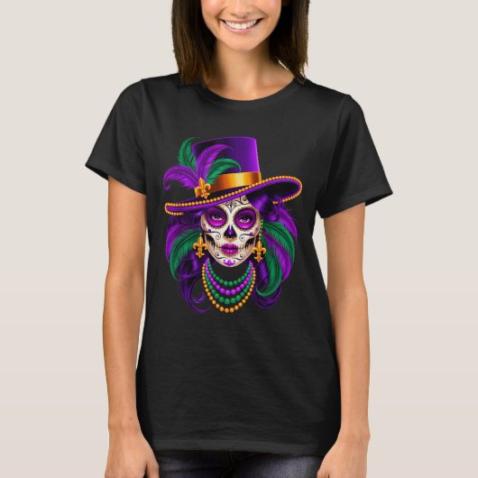 マルディグラ コスチューム シュガースカル Tシャツ (正面)