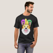 マルディグラ コーギー カーニバル ハット コーギー Tシャツ (正面フル)