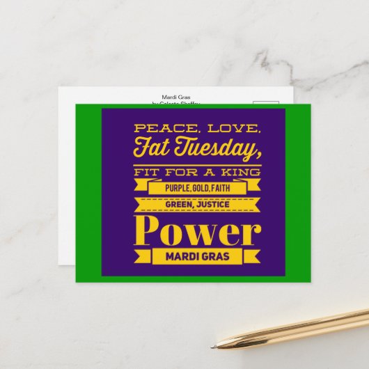 マルディグラ ポストカード (正面/裏面インサイチュ)