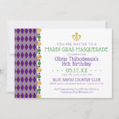 マルディグラ |マスカレードパーティー 招待状 (正面)