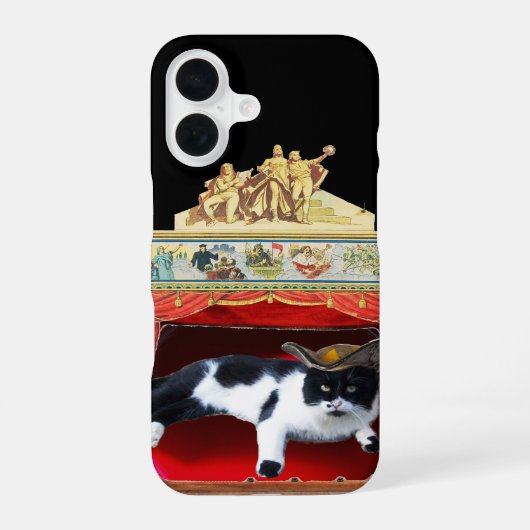 マルディグラ マスカレード 劇場 猫 iPhone 16ケース (裏面)