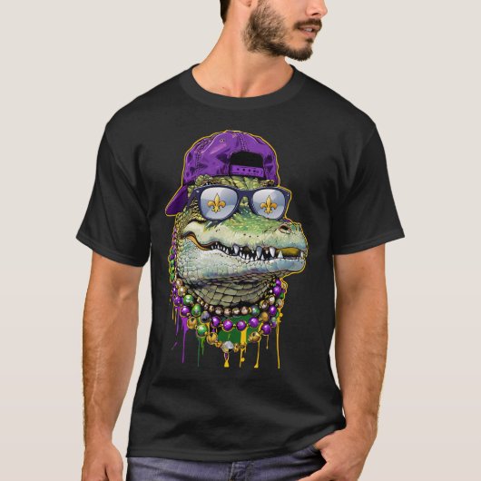 マルディグラ メンズ レディース ワニ コスチューム Tシャツ (正面)