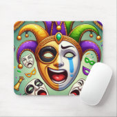 マルディグラ.感情を持つ青いマスク2枚 マウスパッド (マウス)