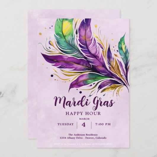 マルディグラ 招待状 (正面/裏面)
