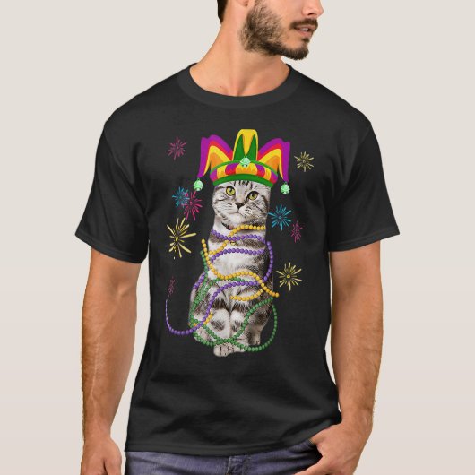 マルディグラ 猫 子猫 コスチューム マルディグラ Tシャツ (正面)