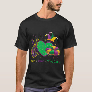マルディグラ 王様ケーキ 平和 愛 Tシャツ