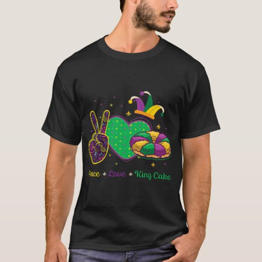マルディグラ 王様ケーキ 平和 愛 Tシャツ (正面)