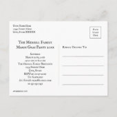 マルディグラ（紋章の）フラ・ダ・リ白黒はがき ポストカード (裏面)