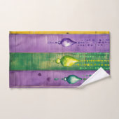 マルディグラ |緑の金ゴールド紫 |カーニバル バスタオルセット (ハンドタオル)