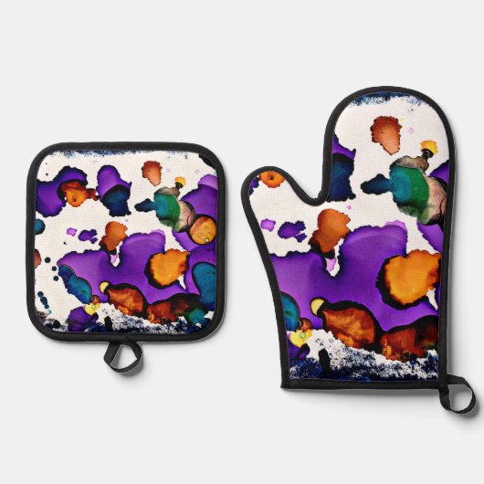 マルディグラ 鍋つかみ&鍋敷きセット (正面)