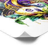 マルディグラ – 鳥と王冠 ポスター (角)