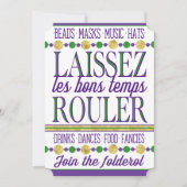 マルディグラ | Laissez Les Bongtemps Rouler 招待状 (正面)