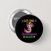 マルディグラShenanigans開始Axolotlコスト 缶バッジ (正面&裏面)