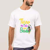 マルディグラTシャツ ビーズを投げて Tシャツ (正面)