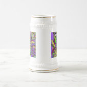 マルディサイケデリックグラスフェザーマスクビールスタイン ビールジョッキ (中央)