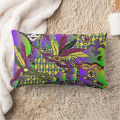 マルディサイケデリックグラスフェザーマスク装飾用クッション ランバークッション (ブランケット)