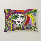 マルディサイケデリックグラスフェザーマスク アクセントクッション (正面)