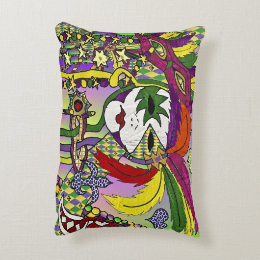 マルディサイケデリックグラスフェザーマスク アクセントクッション (裏面(縦))