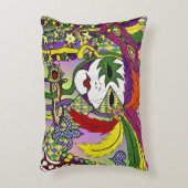 マルディサイケデリックグラスフェザーマスク アクセントクッション (正面(垂直))