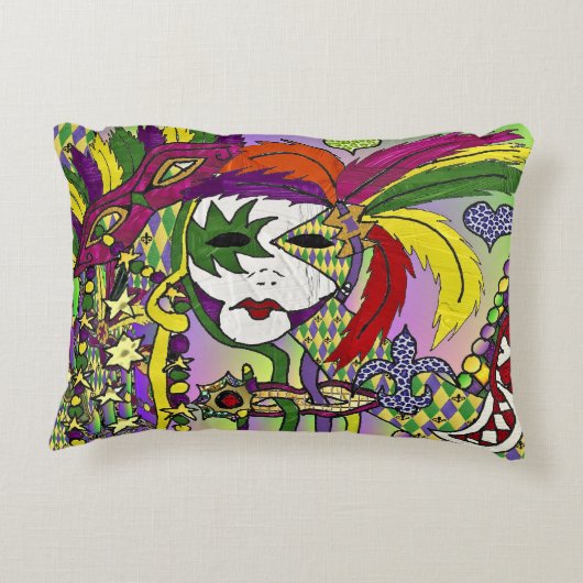 マルディサイケデリックグラスフェザーマスク アクセントクッション (裏面)