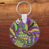 マルディサイケデリックグラスフェザーマスク キーホルダー (正面)