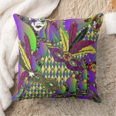 マルディサイケデリックグラスフェザーマスク クッション (ブランケット)