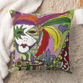 マルディサイケデリックグラスフェザーマスク クッション (ブランケット)