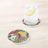 マルディサイケデリックグラスフェザーマスク コースター (側面)