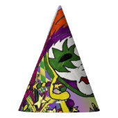 マルディサイケデリックグラスフェザーマスク パーティーハット (左)