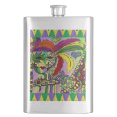 マルディサイケデリックグラスフェザーマスク フラスク (正面)