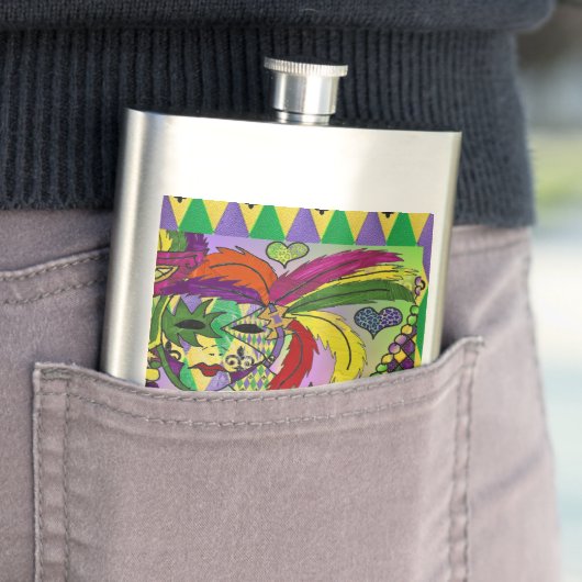 マルディサイケデリックグラスフェザーマスク フラスク (インサイチュ)