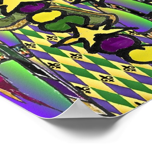 マルディサイケデリックグラスフェザーマスク ポスター (角)