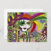 マルディサイケデリックグラスフェザーマスク ポストカード (正面/裏面)