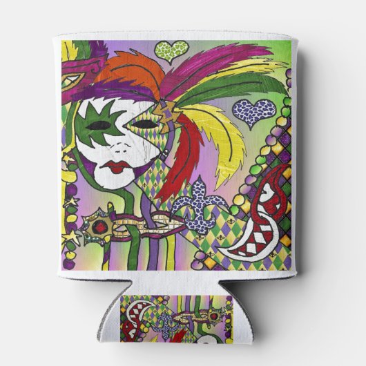 マルディサイケデリックグラスフェザーマスク 缶クーラー (裏面)