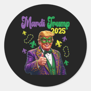マルディトランプ2025マおもしろいルディグラス ラウンドシール