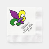 マルディパーソナライズされたグラ 縁ありカクテルナプキン (正面)