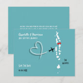 マルディブのウェディングデスティネーション　保存日付のお知らせ セーブザデート (正面/裏面)