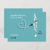 マルディブの結婚式の目的地 Save The Date セーブザデート (正面/裏面)