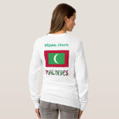 マルディブ マルディブ国旗 緑 カスタマイズ Tシャツ (裏面フル)