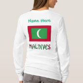 マルディブ マルディブ国旗 緑 カスタマイズ Tシャツ (裏面)