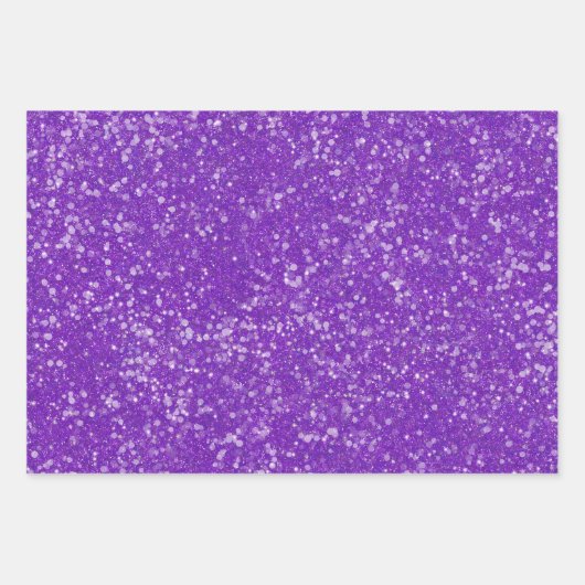 マルディ無地のグラフェイクスグリッターパープルグリーン金ゴールド ラッピングペーパーシート (正面)