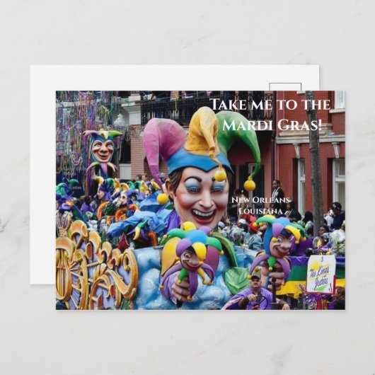 マルディ・グラのポストカードに連れてって ポストカード (正面/裏面)