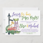 マルディ・グラ カップルシャワー招待状 招待状 (正面)