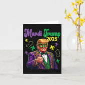 マルディ・トランプ2025 ジョーク マルディグラ カード (黄色い花)