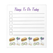 マルディGrasビーズBeignet Mask Po'Boy To Do List ノートパッド (正面)