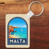 マルト海辺の風景 レトロ キーホルダー (裏面)