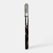 マルハナバチとピンクの花 iPhone 16ケース (左側面)