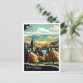 マルバ素晴らしーンイングランドヴィンテージ旅行イラストレーション ポストカード (スタンド正面)