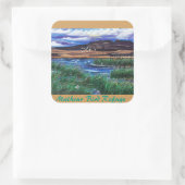 マルヒール鳥の避難用ステッカー スクエアシール (バッグ)