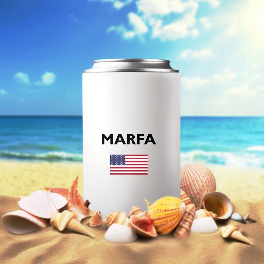 マルファテキサス州アメリカ国旗のライトカラー 缶クーラー